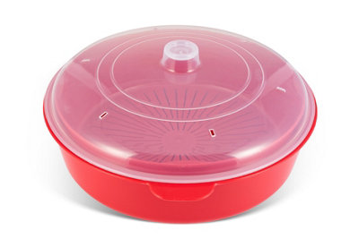 Good2Heat Plus Microwave Cookware Red Round Plastic Dishwasher Safe Multi Food Steamer 1.5L from B&Q