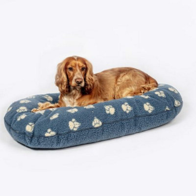 Danish Design Fleece Harbour Paw Quilted Mattress Medium (27") Blue
