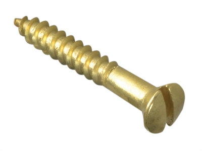 Forgefix Fprah16Br Wood Screw Slotted Raised Head St Solid Brass 1In X 6 Forge Pack 20 Forfpra16B from B&Q