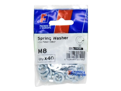 Forgefix Fpksw8 Spring Washer M8 Forgepack 40 Forfpksw8 from B&Q