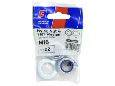 Forgefix Fpknnw16 Nyloc Nut & Washer M16 Forgepack 2 Forfpknnw16 from B&Q
