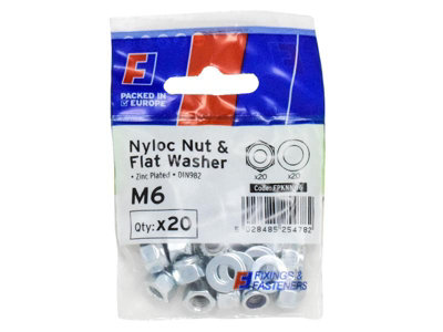 Forgefix Fpknnw6 Nyloc Nut & Washer M6 Forgepack 20 Forfpknnw6 from B&Q