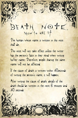 GB Eye Death Note Rules 61 X 91.5Cm Maxi Poster