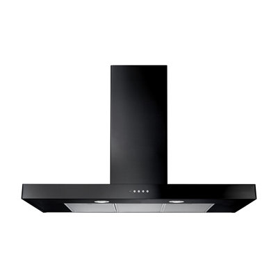 Rangemaster Flat Hood Unbhds90Bl Steel Chimney Cooker Hood (W)89.8CmBlack from B&Q