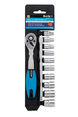 BlueSpot Tools Blue Spot Tools12 Pce 1/4" Ratchet & Socket Set from B&Q