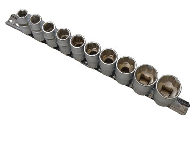 Bluespot Tools 01526 Sockets On Rail Set Of 10 Metric 1/2In Drive B/s01526 from B&Q