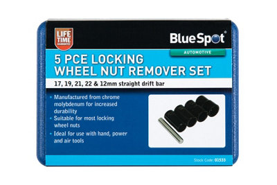 BlueSpot Tools Blue Spot Tools5 Pce Locking Wheel Nut Remover Set from B&Q