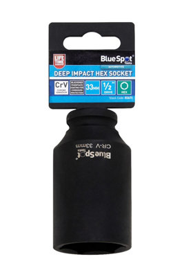 BlueSpot Tools Blue Spot ToolsBlue Spot 33mm Deep Impact Hex Socket1/2 Drive from B&Q