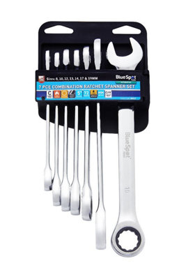 BlueSpot Tools Blue Spot Tools7 Piece Combination Ratchet Spanner Set (8-19mm) from B&Q