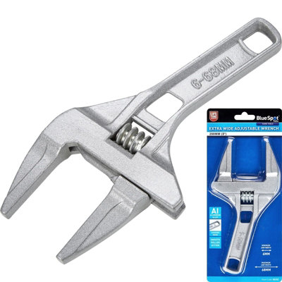 BlueSpot Tools Bluespot Extra Wide Opening Jaw Adjustable Spanner Wrench 8" 200mm 6mm68mm from B&Q