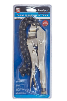 Spot Tools Spot Tools - Locking Pliers With 18" Chain Blue
