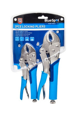 B&Q -  Blue Spot Tools2 Pce Soft Grip Non-Slip Locking Pliers