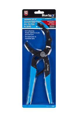 BlueSpot Tools Blue Spot Tools280mm Self Adjusting Oil Filter Pliers (60-120mm) from B&Q