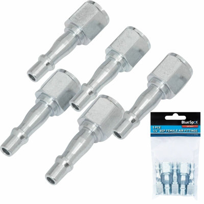 BlueSpot Tools Bluespot 5Pc Air Line Fittings Hose Compressor Bayonet Connector 1/4" Bsp Female from B&Q