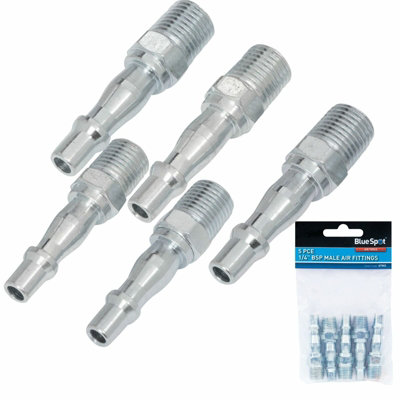 BlueSpot Tools Bluespot 5Pc Air Line Fittings Hose Compressor Tool Connector 1/4" Bsp Male from B&Q
