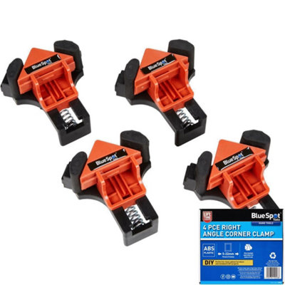 BlueSpot Tools Bluespot 4Pc 90 Degree Right Angle Corner Clamp Diy Welding Woodworking Frames from B&Q