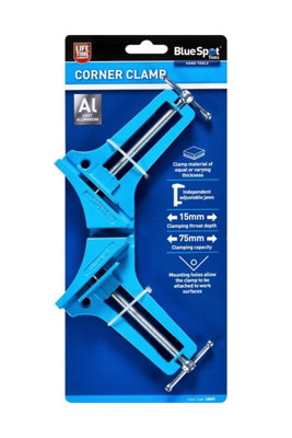 BlueSpot Tools Blue Spot ToolsCorner ClampCast Aluminium75mm Capacity from B&Q