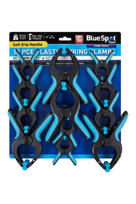 BlueSpot Tools Blue Spot Tools12 Pce Plastic Spring Clamps Set85-160mm from B&Q