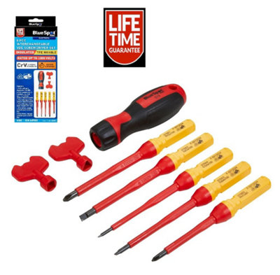 BlueSpot Tools Bluespot Vde Screwdriver Set 8Pc Insulated Interchangeable Electrician 12061 from B&Q