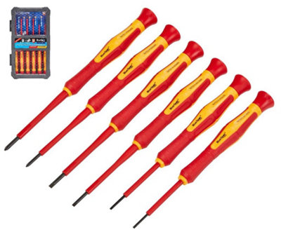 B&Q -  Bluespot Vde Precision Screwdriver Set 6Pc Insulated Electricians 12628