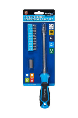 BlueSpot Tools Blue Spot Tools12 Piece Flexible Screwdriver And Bit Set from B&Q