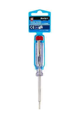 BlueSpot Tools Blue Spot ToolsMains Tester Screwdriver 3mm X 55mm from B&Q