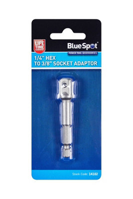 BlueSpot Tools Blue Spot Tools1/4" Hex To 3/8" Socket Adaptor from B&Q