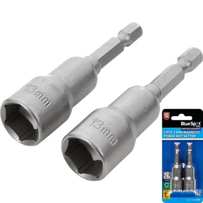 B&Q -  Bluespot 13mm Torque Magnetic Power Nut Bolts Hex Head Setter 1/4" 2Pc