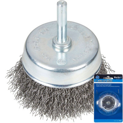 BlueSpot Tools Bluespot Rotary Cup Steel Wire Brush Crimp Wheel For Drill 75mm 3" from B&Q