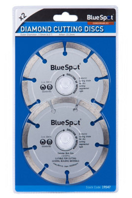 BlueSpot Tools Blue Spot Tools2 Pce 115mm (4.5") Segmented Diamond Dry Cutting Disc from B&Q