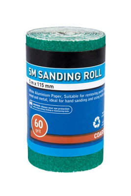 BlueSpot Tools Blue Spot Tools5Mtr 115mm Sanding Roll 60 Grit from B&Q
