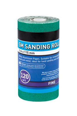 BlueSpot Tools Blue Spot Tools5Mtr 115mm Sanding Roll 120 Grit from B&Q