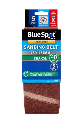 BlueSpot Tools Blue Spot Tools5 Pce 75 X 457mm Sanding Belt 40 Grit from B&Q