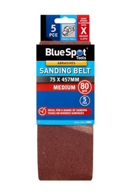 BlueSpot Tools Blue Spot Tools5-Piece 75 X 457mm Sanding Belt80 Grit from B&Q