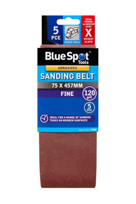 BlueSpot Tools Blue Spot Tools5-Pack 75 X 457mm Sanding Belt120 Grit from B&Q