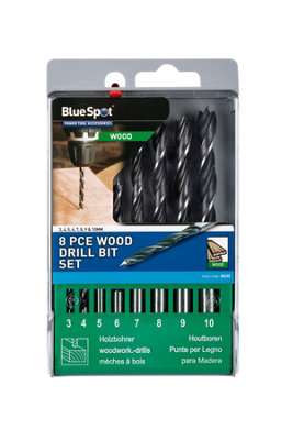 BlueSpot Tools Blue Spot Tools8 Pce Wood Drill Bit Set (3-10mm) from B&Q