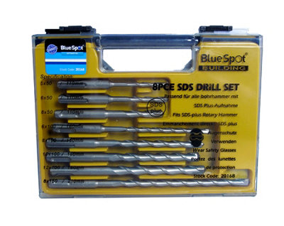 B&Q -  Blue Spot Tools8 Pce Sds Drill Bit Set (5-12mm)