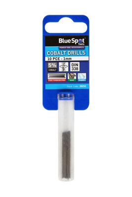 BlueSpot Tools Blue Spot ToolsBlue Spot 10 Pce Cobalt Drill Bits 1mm Set from B&Q