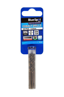 BlueSpot Tools Blue Spot Tools10 Pce Cobalt Drill Bit Set 2.5mm from B&Q