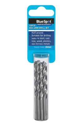 B&Q -  Blue Spot Tools10Pce 4mm Hss Drill Set