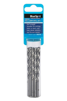 B&Q -  Blue Spot Tools10Pce 4.8mm Hss Drill Set
