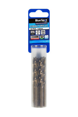 BlueSpot Tools Blue Spot Tools10 Pc Cobalt Drill Bits Set 4.8mm from B&Q