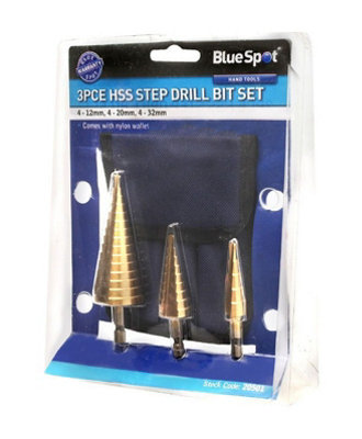 BlueSpot Tools Blue Spot Tools3Pce Hex Shank Hss Step Drill Set (432mm) from B&Q