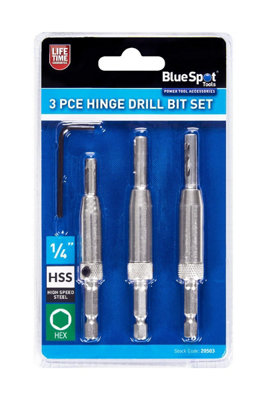 BlueSpot Tools Blue Spot ToolsHinge Drill Bit Set3-Piece from B&Q