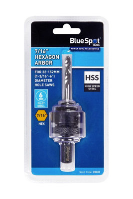 B&Q -  Blue Spot Tools7/16 Hex Arbor For 32-152mm Hole Saws
