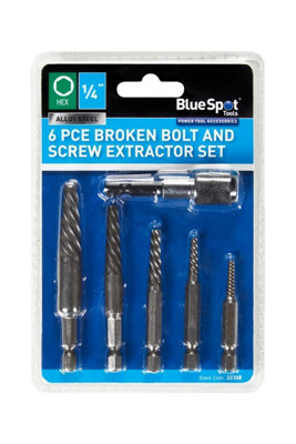 BlueSpot Tools Blue Spot Tools6-Piece Broken Bolt & Screw Extractor Set from B&Q