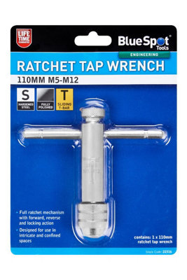BlueSpot Tools Blue Spot Tools110mm Ratchet Tap Wrench (M5-M12) from B&Q