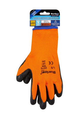 BlueSpot Tools Blue Spot ToolsLatex Grip Thick Winter GlovesLarge from B&Q
