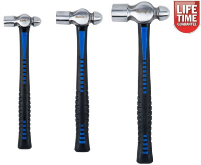 B&Q -  Bluespot 3Pc Ball Pein Hammers Set 8 16 & 32Oz Tpr Handle 26100