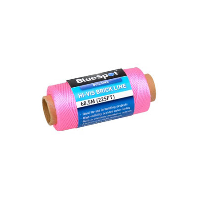 BlueSpot Tools Bluespot 70M Pink Builders Brick Laying Measuring Masonry Rope String Line 14